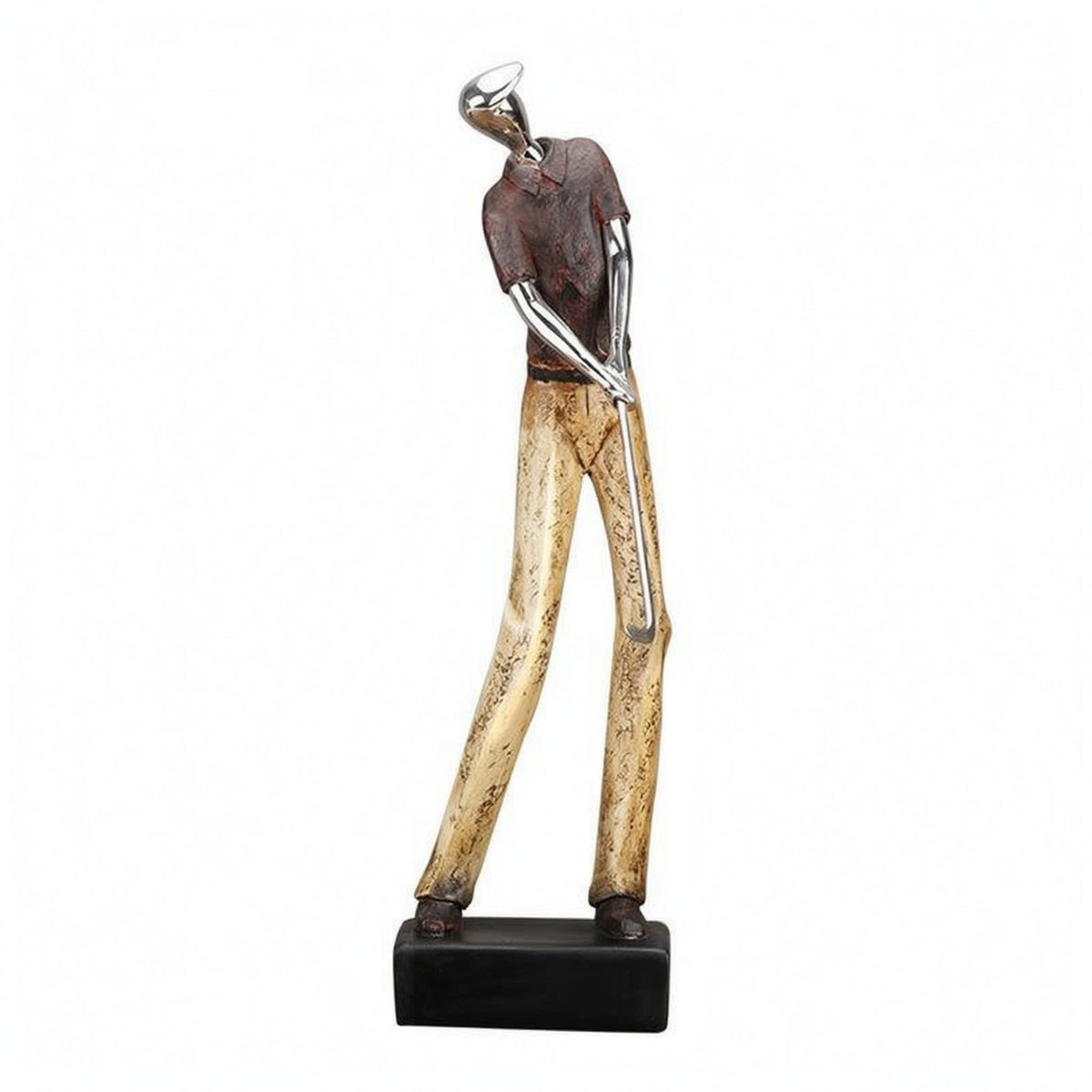 Golfer Figurine Dark Foundation Tabletop Golfer Contemporary Home Decor for Golfers, Office Display