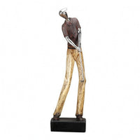 Golfer Figurine Dark Foundation Tabletop Golfer Contemporary Home Decor for Golfers, Office Display