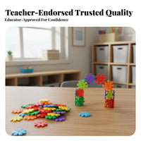 500 G Snowflake Building Blocks Educational Building Discs Sparks Creativity Interlocking Discs for Preschoolers, Young Children