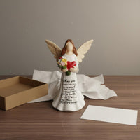 Faceless Angel Sculpture Hand-Painted Angel Holding Heart Figurine Inspirational Residential Decor Decoration for Women, Colleagues, Desktop