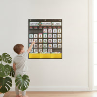 Interactive Classroom Calendar Chart Reusable Calendar Chart with Pocket Sturdy Convenient for Homeschoolers, Homeschool