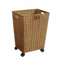 Nordic Design Tall Woven Basket Multi-Purpose Woven Entryway Bin Large Capacity Laundry Hamper Freestanding for Homeowners, Families, Living Room, Bedroom, Hallway, Bathroom