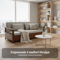 Space-Saving Design expandableable Sleeper Sofa Multi-Functional Pull-extendable Loveseat Bed two-wayUse transformable Couch sturdy Wood Frame for Small Apartment Dwellers, Homeowners, Students, Living Room, Home Office
