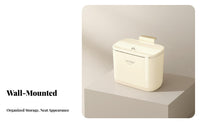 Wall-Mounted Trash Can with Lid Wall Mounted Garbage Can Hanging Kitchen Bin Space-Saving Cabinet Door Wastebasket for Bathroom