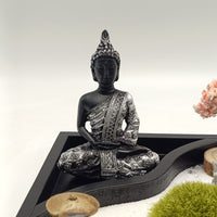 Wooden Buddha Statue for Zen Garden and Tabletop Decor
