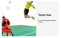 Adjustable Settings Automatic Badminton Serving Machine Easy Installation Badminton Training Machine Holds 15 Shuttlecocks for Home, Outdoor