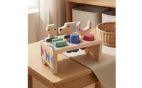 Wooden Pounding Bench Solid Construction Sorting Bench Develops Fine Motor Skills Wooden Learning Toy for Young Children
