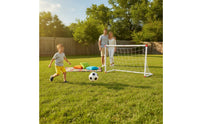 Easy to Assemble Kids Soccer Goal with Pump Outdoor Soccer Goal with Ball Sturdy Toy Compact for Toddlers, Garden, Playroom