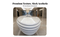 Fiberglass Reception Desk Hand-Polished High-Gloss Coating Ed Finish Front Desk Glossy White Checkout Counter for Retailers, Receptionists