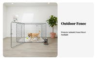 Large Chain-Mesh Kennel Easy Assembly Pet Supply sturdyDuty Pet Enclosure for Residents with Yards, Backyard, Outdoor, Garage
