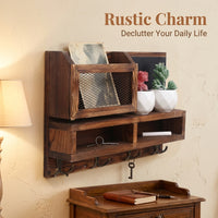 Wall Decor for Bedroom with Wooden Shelf Unit, Kitchen Shelves for Mail and Key Storage, Modern for and for Room