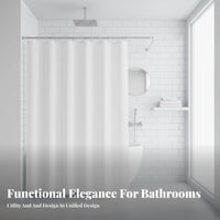single-tone Color Shower Drape Waterproof Bathroom Curtain toolincludedcomplimentary Installation