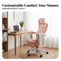 Lumbar Support Ergonomic Reclining Chair with Footrest Adjustable Headrest Reclining Mesh Chair with Footrest 360-Degree Swivel Computer Seat 350lbs Weight Capacity for Remote Workers, Students, Gamers, Workstation, Study Room