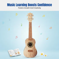 Ukulele, Small Guitar for Beginners, Student Instrument, Kids and Adults, Adjustable Strings, Entry Level