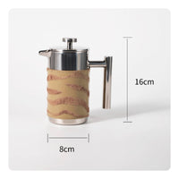 Coffee Plunger with Sleeve Shatterproof Stainless Steel Coffee Plunger for Campers, Office, Camping