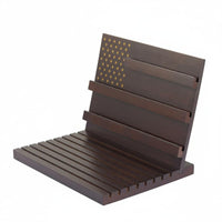 Premium Wood Wooden Coin Display Elegant Design Commemorative Coin Display Stand Clutter-Uncluttered Organization Stunning Centerpiece for Collectors, Police Officers, Firefighters, Desk, Office, Mancave