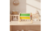 Textile Drum Infant Plaything Rotating Activity Drum Young Child Wooden Rotating Toy for Young Children, Nursery