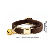 Velvet Cat Collared with Bell Adjustable Size Personalized Cat ID for Kittens, Small Dogs