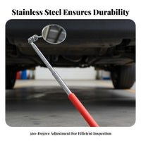 Telescopic Inspection Mirror Long-Lasting Stainless Steel Telescoping Inspection Mirror Hand Tool Portable Distortion-Clear