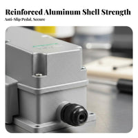 Industrial Foot Pedal Switch Hands Heavy Duty Foot Switch Aluminum Alloy Shell for Machinists, Technicians, Factory, Workshop, Garage