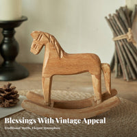 Wooden Rocking Horse Handcrafted Nordic Design Rocking Horse Handmade for Art Enthusiasts, Home Embellishers, Desktop, Living Room, Table Centerpiece