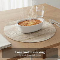 Wipeable Dining Mat Oil-Resistant Wood Grain Table Cover Heat Resistant Faux Leather Table Mat for Homeowners, Families, Kitchen, Restaurants