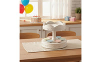 Single-Button Operation Automatic Cake Turntable Battery Operated Rotating Dessert Stand Elegant Centerpiece Automatic Dessert Display Detachable Trays for Bakers, Event Planners, Birthday Parties, Bakeries, Weddings
