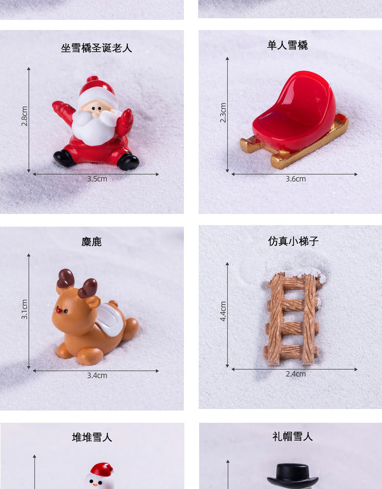 微景观创意圣诞老人公仔diy装饰品盲盒装饰配件迷你小摆件礼物 1032#绿色圣诞小花环
