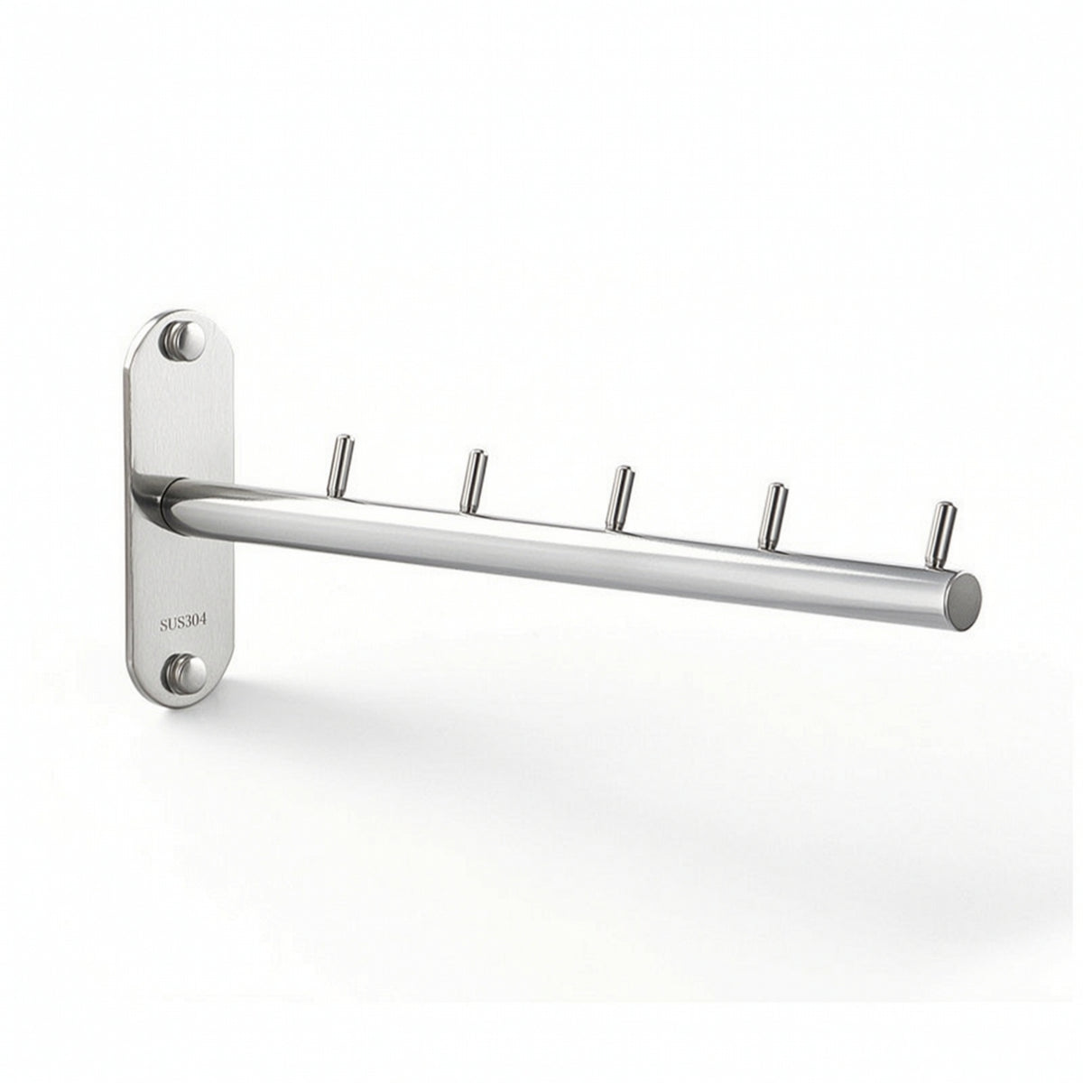 Rustproof Stainless Steel Hook Screw-in Wall Hook Strip Space-Saving Wall-Mounted Hanger with Hooks Long-Lasting for Bathroom