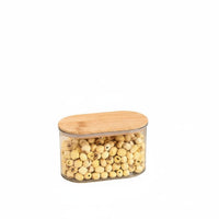 Moisture-Proof Bamboo Lid Storage Jar Safe Airtight Food Storage Container Stackable Pantry Jar for Kitchen Counter