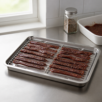 Stainless Steel Meat Drying Rack with Mesh Tray for Butcher Shops and Home Use