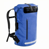 Waterproof Backpack Dry Bag Zippered Pocket Waterproof Backpack Reflective Strip Roll-Sealed Top Bag