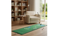 Simulated Course Design Indoor Putting Mat Velvet Surface Putting Training Mat Anti-Slip Bottom Golf Practice Carpet Non-Skid Backing for Beginners, Office, Home