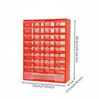 33 Pieces Parts Organizer PP Material Multi-Drawer Storage Bin Adjustable Dividers Wall Mount Tool Cabinet for Mechanics