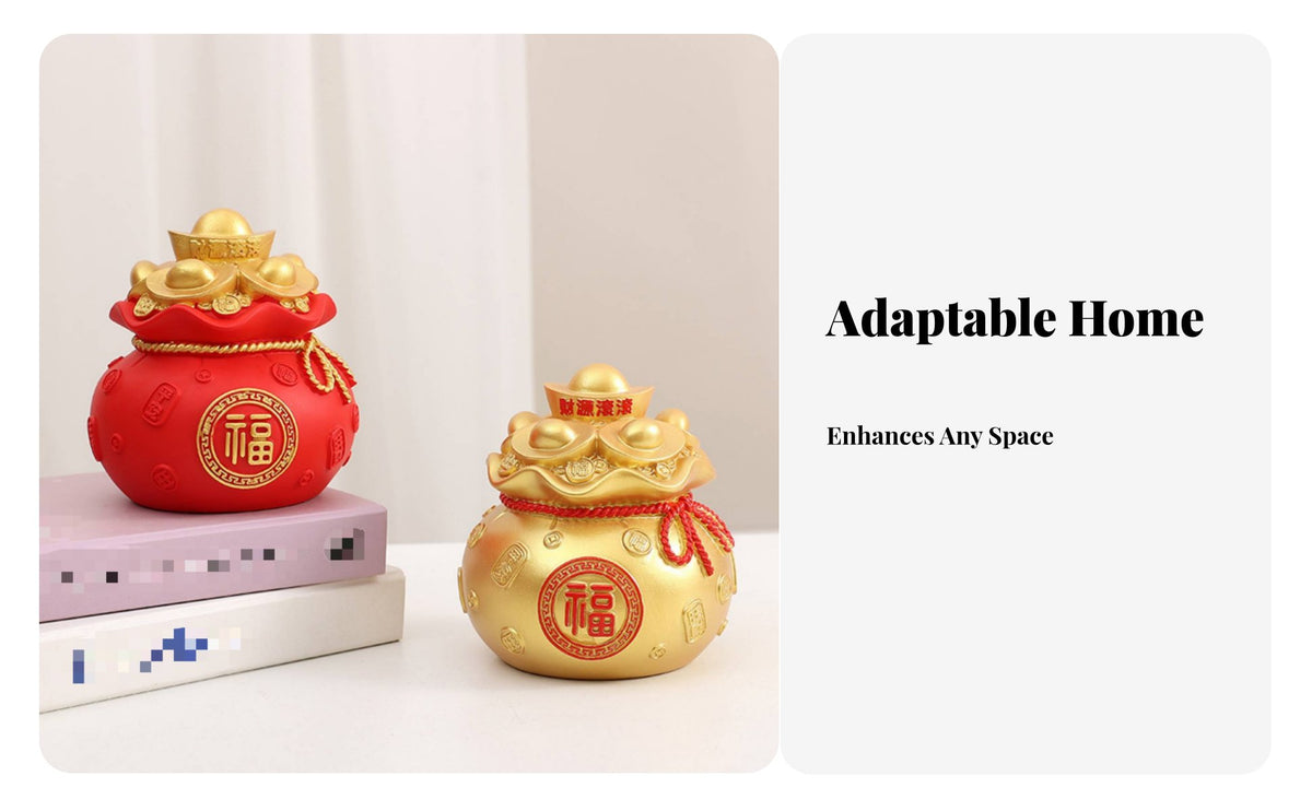 Wealth Ingot Wealth Decoration Business Opening Gift Fortune Bag Currency Box Chinese Currency Bag Piggy Bank Prosperity Symbol