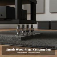 Stainless Steel Pillars Vibration Isolation Audio Rack Heavy Duty AV Component Stand Easy Assembly High-Fidelity Equipment Stand Modular Design for Audiophiles, Listening Room