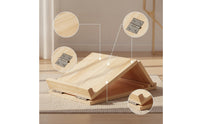 Wooden Slant Board Folding Calf Stretching Board Foldable Incline Wedge for Runners, Athletes, Home Gym, Stretching Discipline