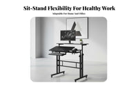 Multi-Functional Standing Laptop Table Multifunctional Adjustable Laptop Desk Modern Design Mobile Computer Cart Easy Assembly for Telecommute Workers, Students, Seniors, Small Areas, Study, Dorm Room, Bedroom