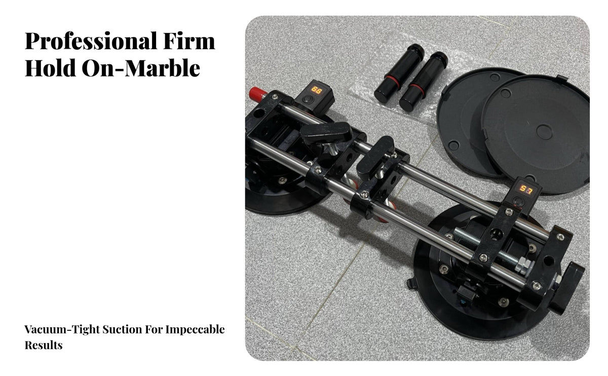 Manual Tile Seam Alignment Suction Clamp | Adjustable spacing and Height Leveling Control, slab seam Setter with Vacuum Cups