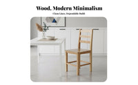 Ladder Rear Chair Mortise and Tenon Joinery Wooden Seat Sturdy Construction Safeguarding Floor Glides for Students, Bedroom