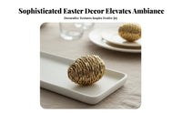 Decorative Easter Egg Woven Design Rope Wrapped Egg Ornament Party Supply for Families, Homeowners, Tabletop Display, Classroom