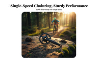 Mountain Bike Crankset Narrow Wide Cogs Square Taper Crankset Square Taper Crank Limb Set High-Strength Aluminum Alloy