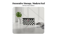 Woven Lockable Chest With Lock Hinged Lid Container Cotton Lined Interior
