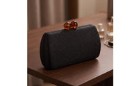 Clutch with Bead Clasp Textured Evening Clutch Bag Elegant Evening Purse for Parties