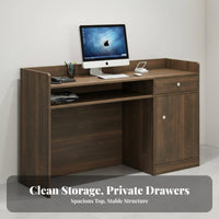 Minimalist Design Small Checkout Counter Strong Load-Bearing Small Reception Desk Long-Lasting Construction Modern Checkout Stand Spacious Desktop for Receptionists, Business Owners, Salon Personnel, Boutique, Lobby, Home Office