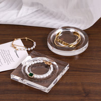 Clear Jewelry Display Tray Transparent Bangle Display Tray Visible Acrylic Bracelet Holder Tabletop for Jewelers, Photographers, Vanity, Boutique Counters