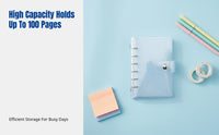 Transparent PVC Binder Cover, 6-Ring Refillable Notebook, Multi-Format, Clear Stationery Organizer