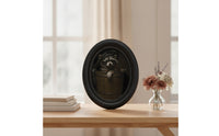 Oval Wooden Picture Frame Decorative Wood Frame with Artwork Black for Living Room, Entryway, Halloween