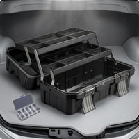 Three-Layer Toolbox Tiered Interior Tool Box Three-Layer Tool Box Ribbed Portable Storage Case Multipurpose