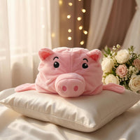 Stuffed Pig Costume Headpiece Tie Straps Piglet Headwear